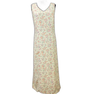 Gap Vintage Y2K  Floral Print  Maxi Dress women’s size 6 Yellow Lined Slit